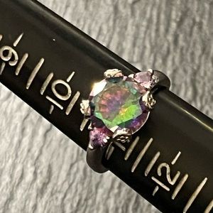 Mystic Topaz Sterling Silver Amethyst Accent Stone Ring Marked 925 Size 11